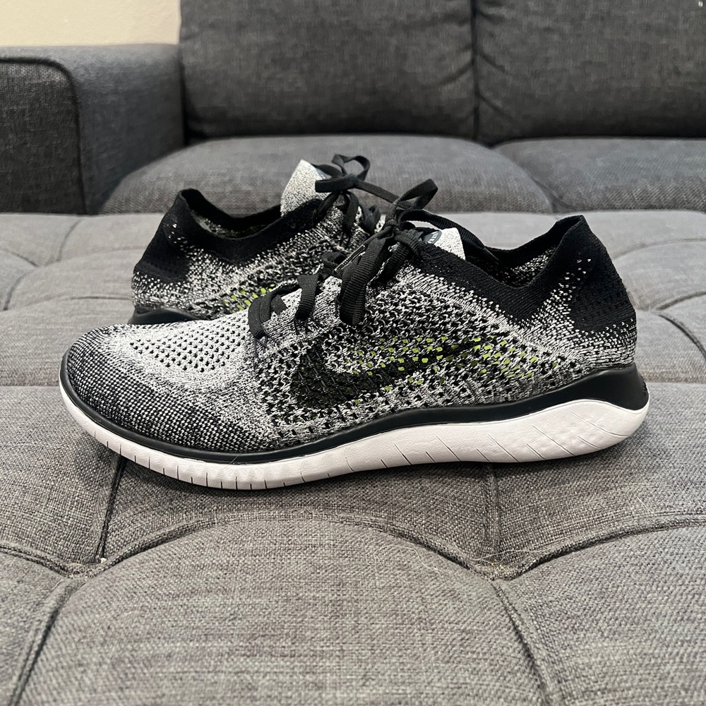 Nike Free Run Flyknit 2018 – White/Grey/Black, Size 10.5 - Picture 2 of 7